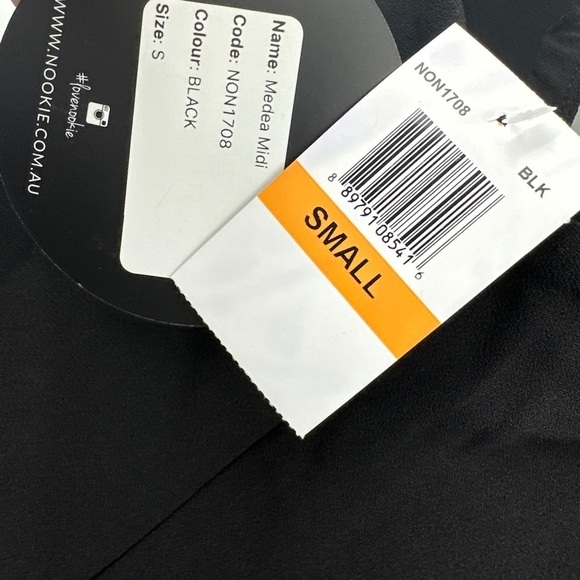 NWT NOOKIE Medea Halter Bodycon Cockatil Midi Black Dress Sz Small - Picture 3 of 6